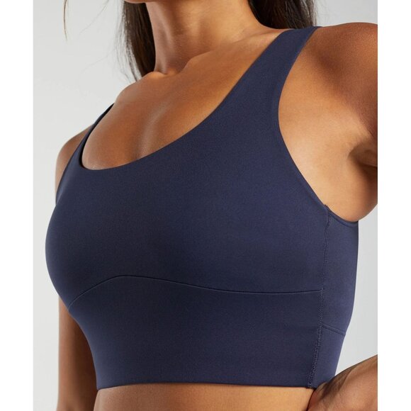Gymshark Womens Sports Bra Size S Color Navy, remove Pads  Athletic Wear NWOT - Picture 1 of 5